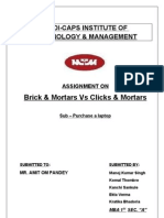 A Coparative Study of Brick Vs Clicks With Special Referance T Purcasing A Laptop