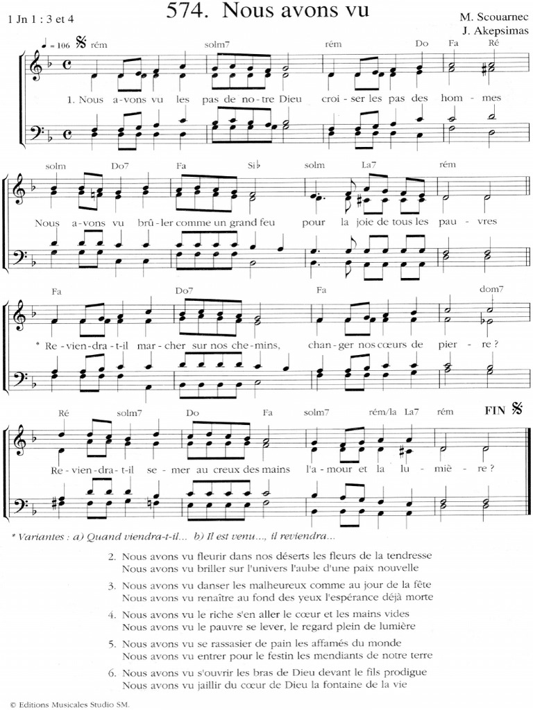 dps574 Nous Avons Vu Les Pas de Notre DieuPartition PDF