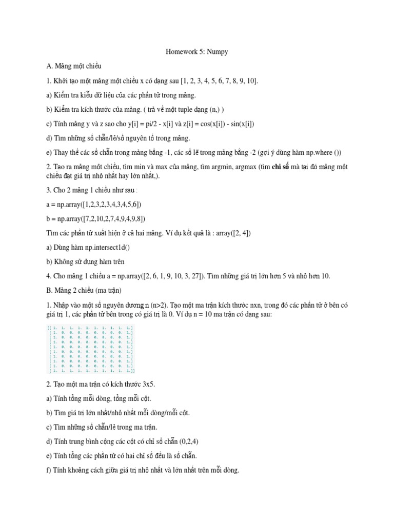 TH 6 - Numpy | PDF