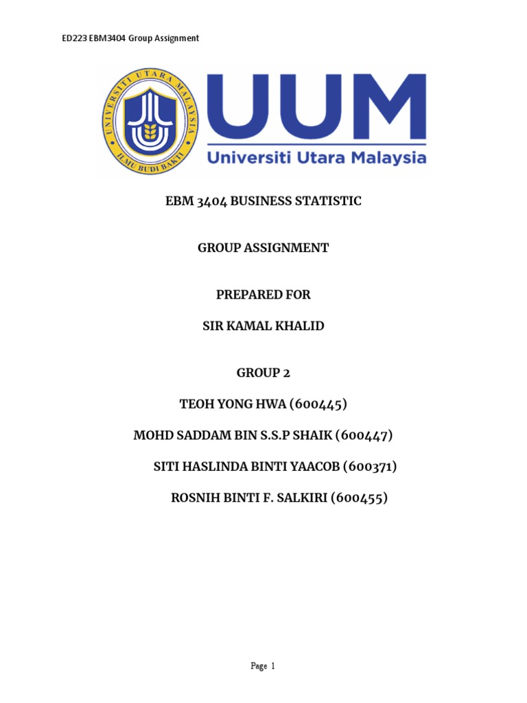 EBM 3404 Group Assignment Analysis | PDF | Coefficient Of Variation ...