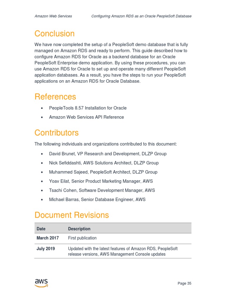 Configuring RDS for PeopleSoft on AWS | PDF | Computers