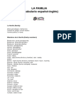 Vocabulario en PDF Familia