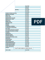 Daftar Harga Minum