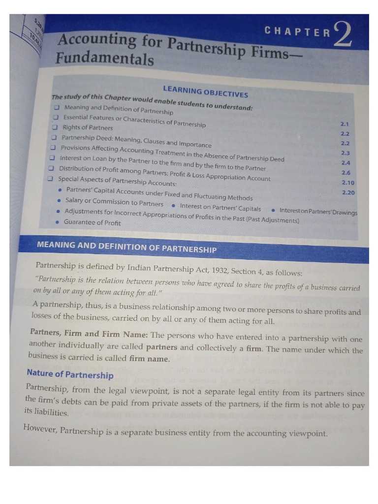 Chapter - 2 FUNDAMENTALS OF PARTNERSHIP | PDF