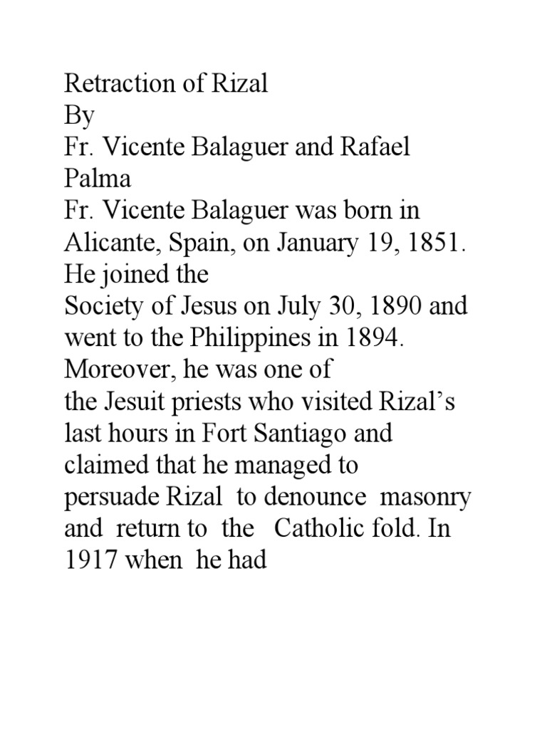 Examining accounts of jose rizal s alleged retraction from masonry and