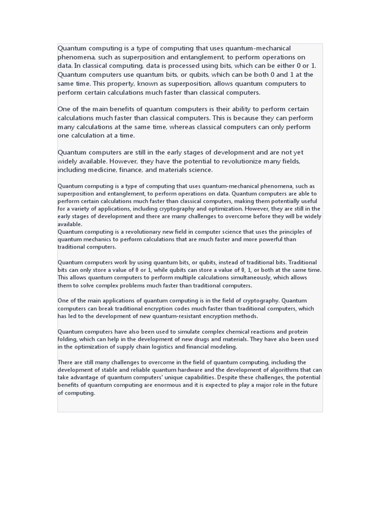 Quantum Computing Pdf Quantum Computing Computing