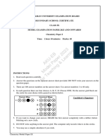 Chemistry Model Paper IX (Paper I)