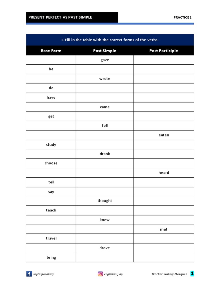 Present Perfect vs Past Simple Exercises | PDF | Linguistics | Grammar