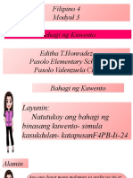 QUARTER 1 Filipino 4 Natutukoy Ang Bahagi NG Binasang Kuwento Simula Kasukdulan