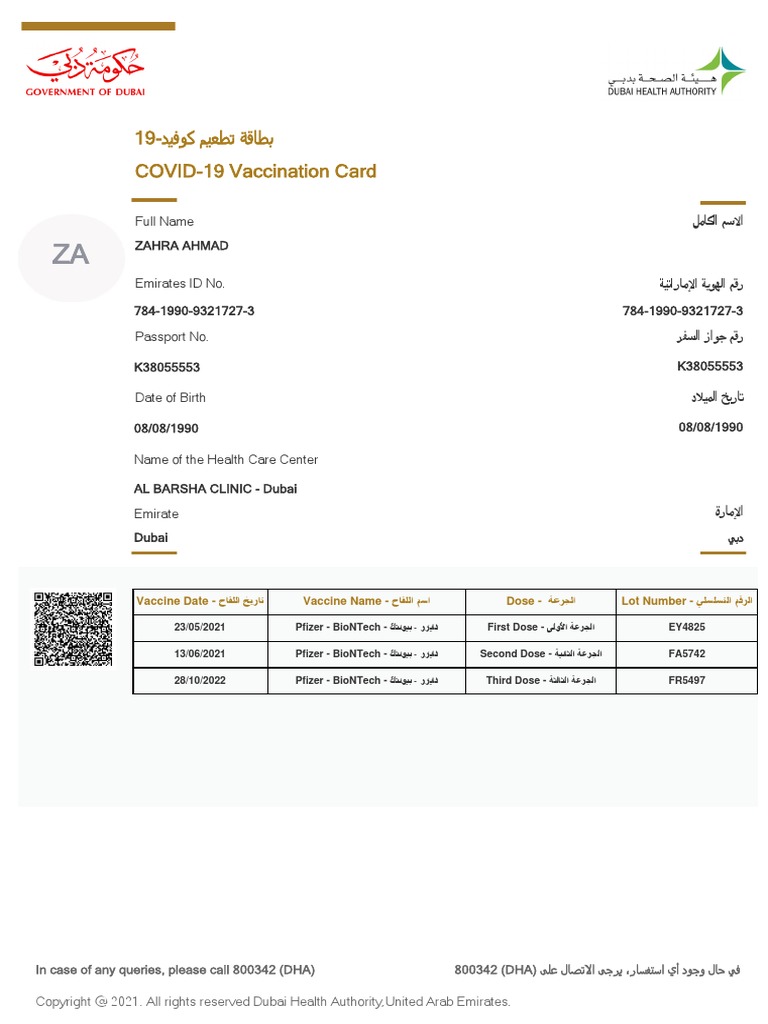 Covid-19 Vaccination Card | PDF