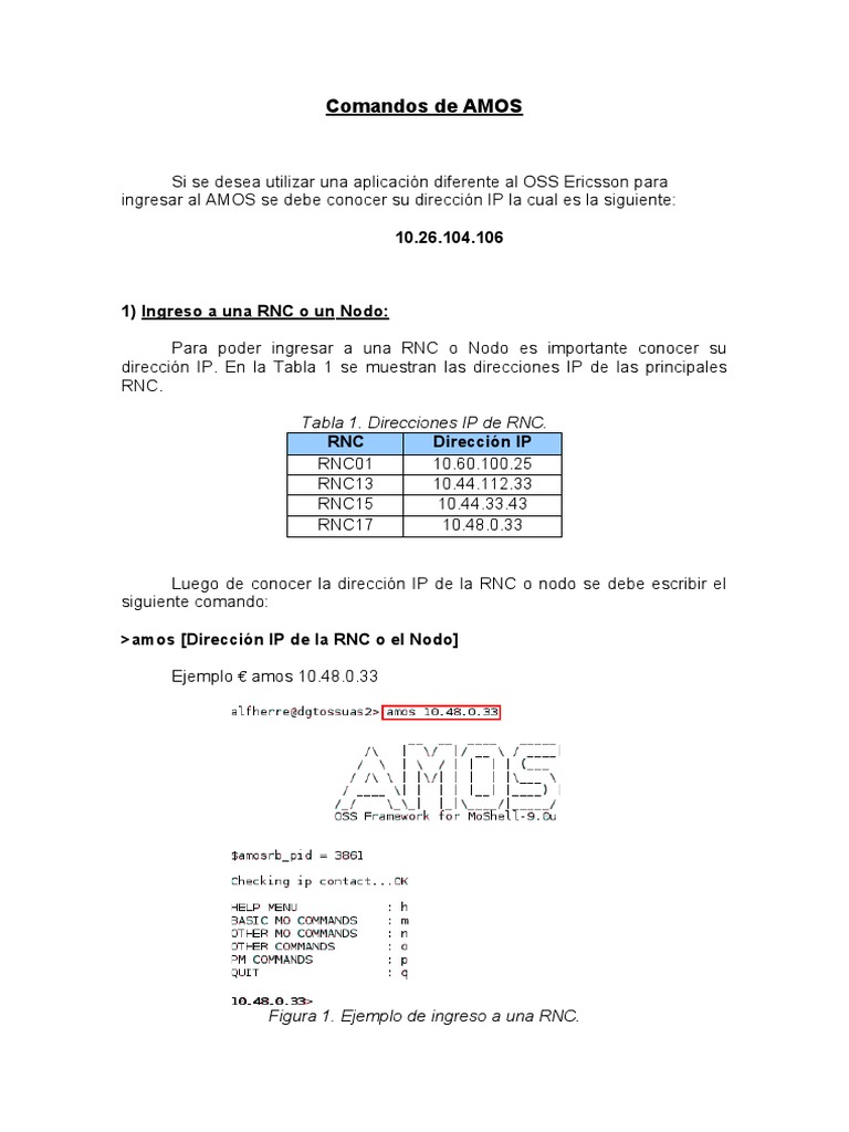 Comandos AMOS para RNC Ericsson | PDF