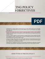 Pricing Policy and Objectives