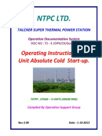 Operating Instructions for Absolute Cold Start-up of NTPC's 500 MW Units