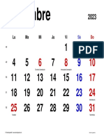 Calendario Diciembre 2023 Espana Horizontal Clasico