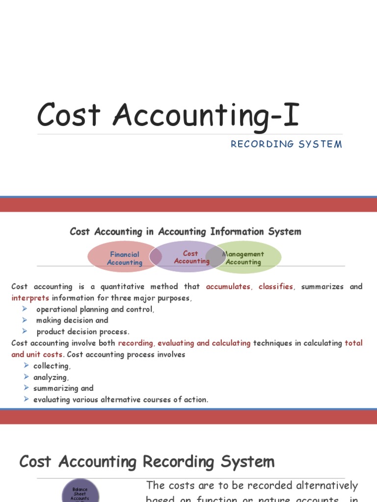 Cost Accounting I4. Recording System PDF Expense Cost Of Goods Sold