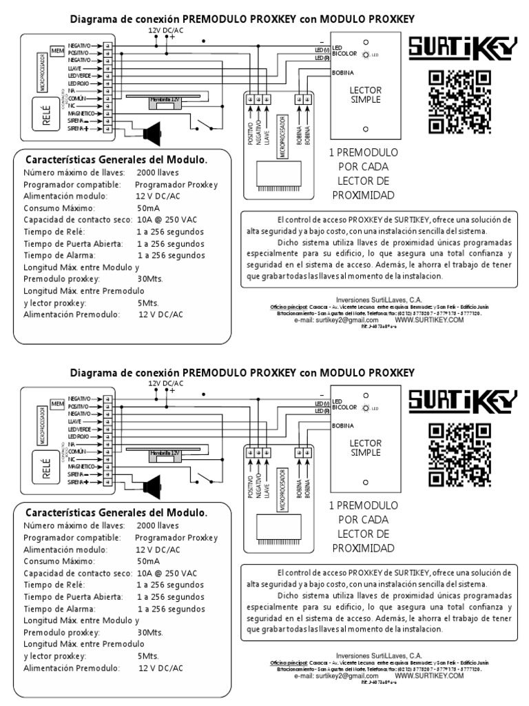 Diagramas de Conexion Premodulo Proxkey Con Modulo Proxkey | PDF ...