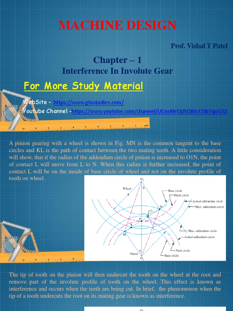MD Chapter 01 Interference in Involute Gear PDF Gear