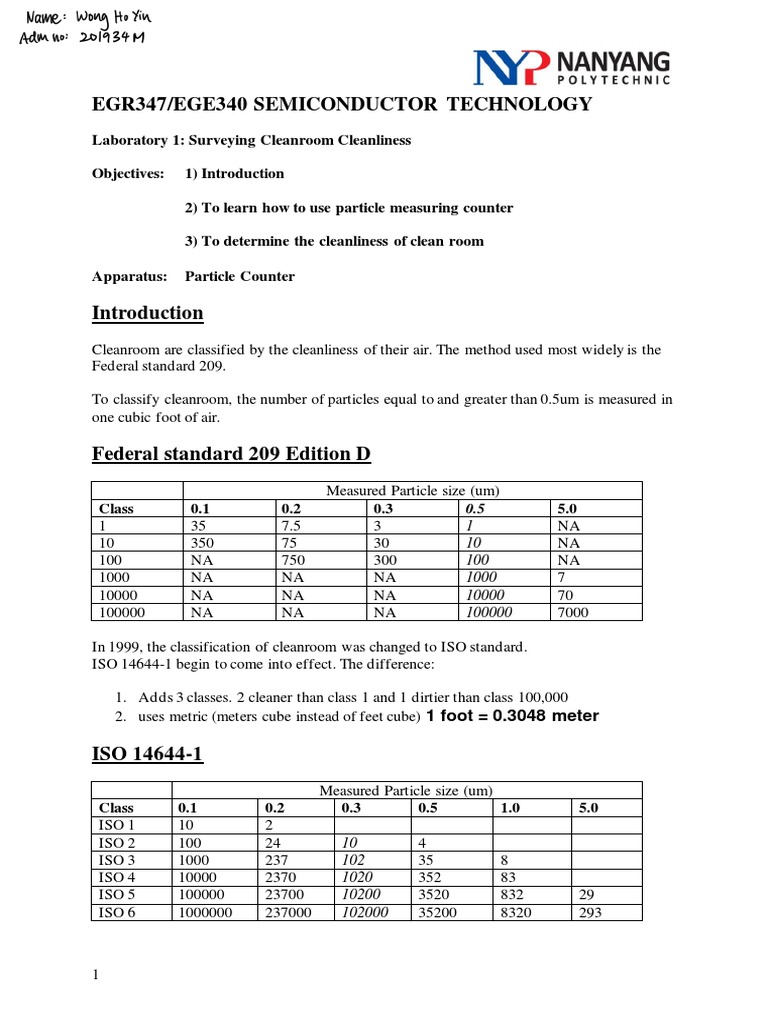 Cleanroom Particle Count Measurement Guide | PDF | Computers ...