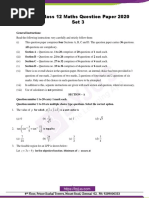 CBSE Class 12 Maths Question Paper 2020 Set 3