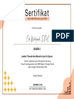 Sertifikat Penghargaan Peserta Seminar