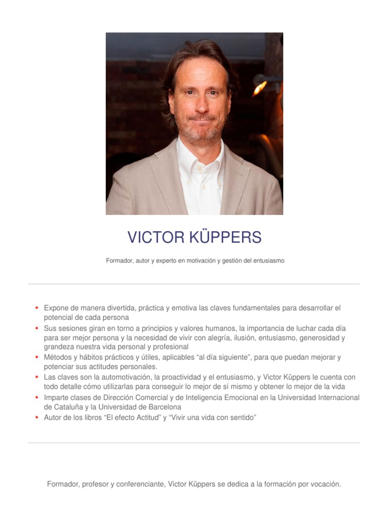 Gestión del Entusiasmo con Víctor Küppers | PDF | Desarrollo personal ...