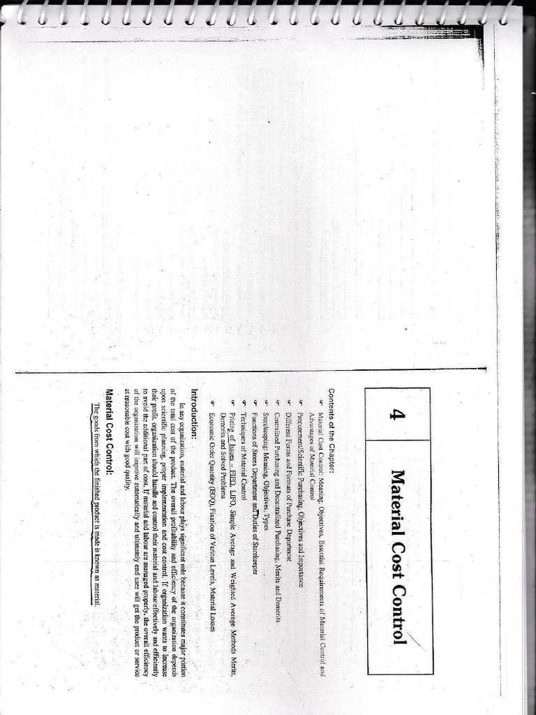 Material Cost Control PDF