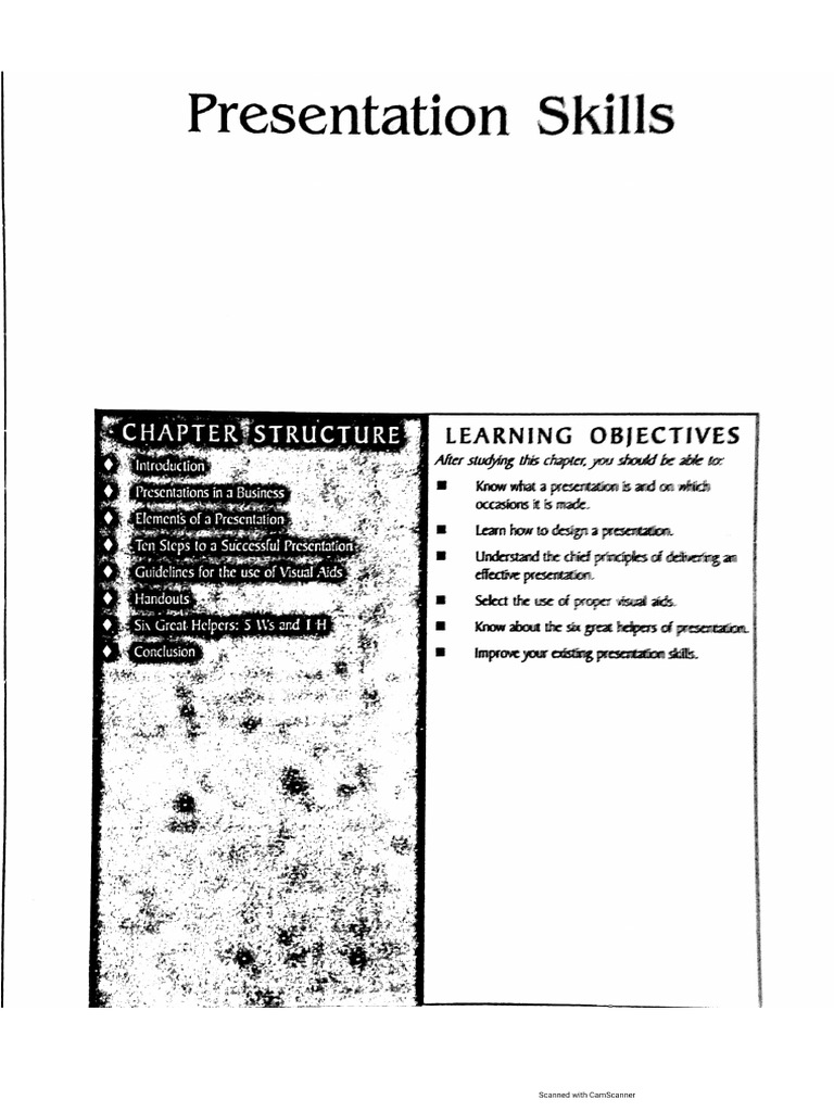 Presentation Skills Ppt Pdf