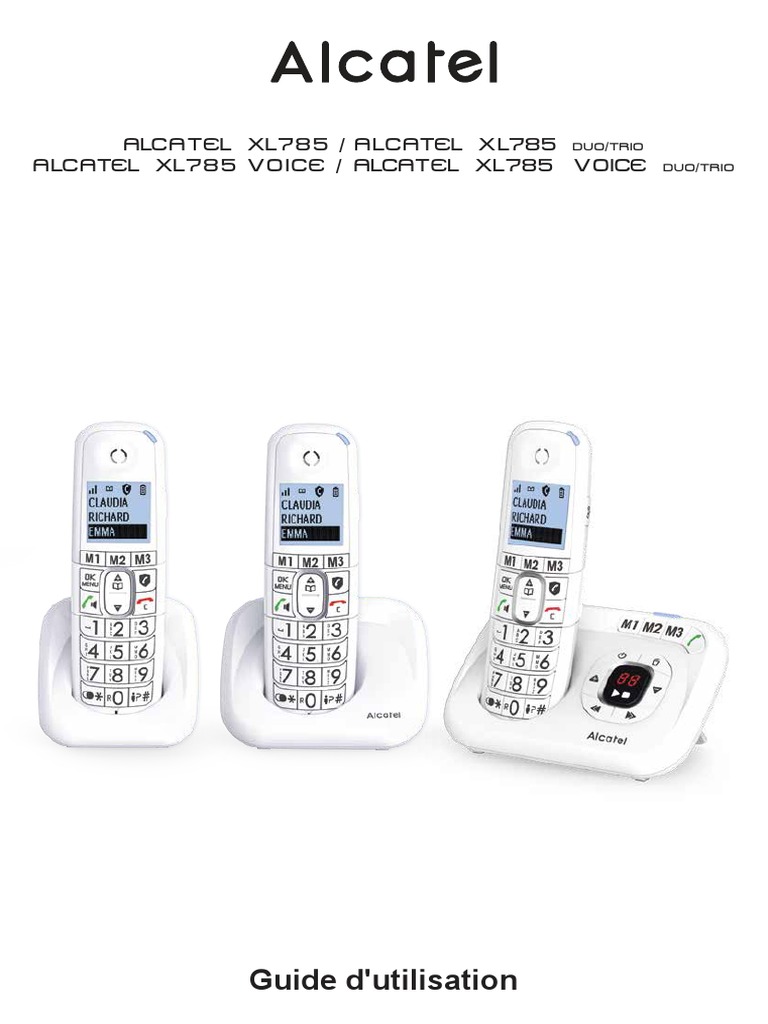 Téléphone fixe sans fil alcatel xl785 voice duo blanc ALCATEL