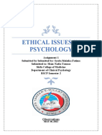 Ethical Issues in Psychology Assignment 1