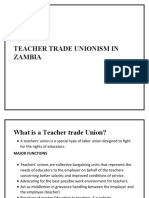 Teacher Trade Unionism in Zambia
