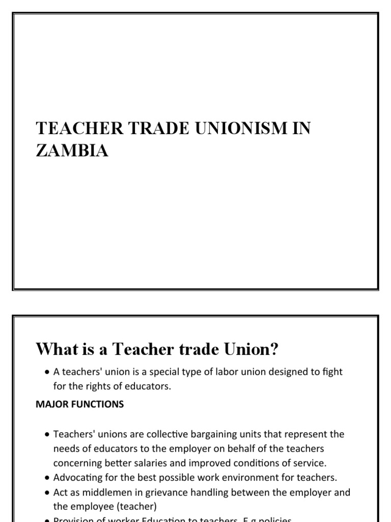 Teacher Unions and Salaries in Zambia | PDF | Teachers | Employment
