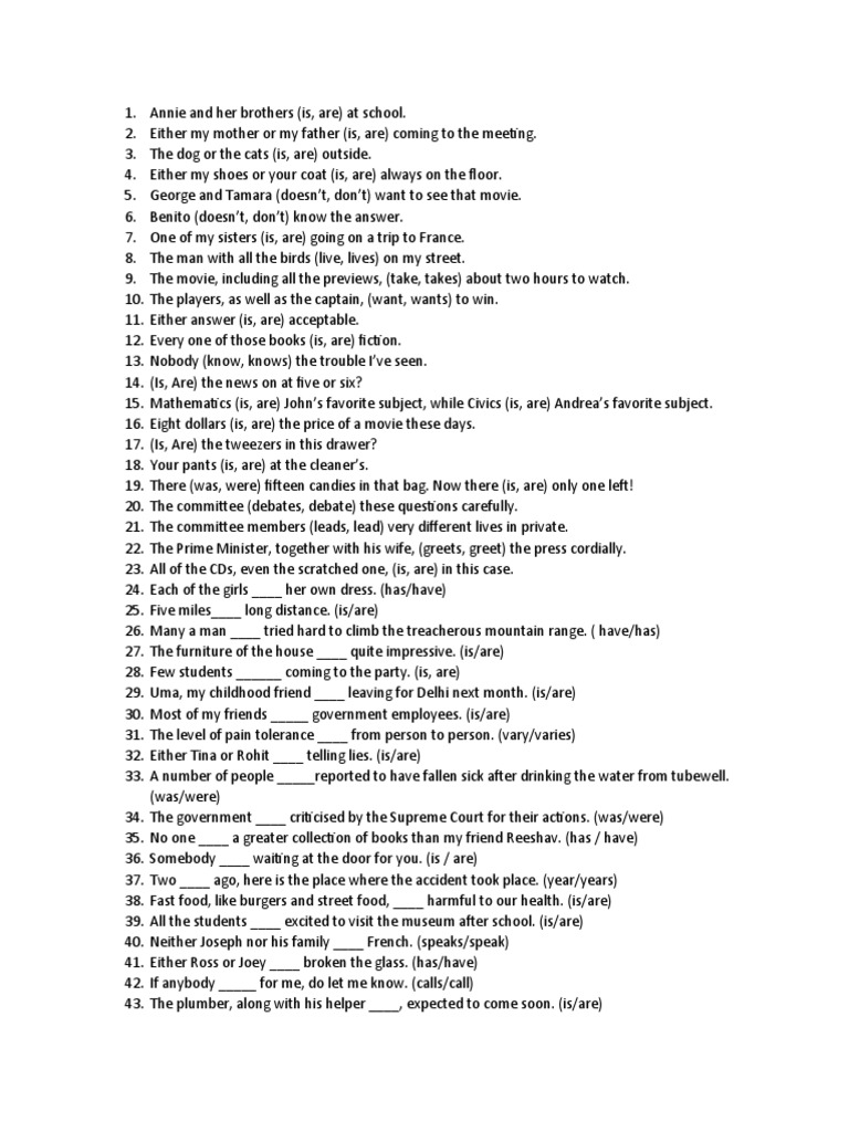 SUBJECT VERB AGREEMENT RULES PDF FREE DOWNLOAD visual data 8