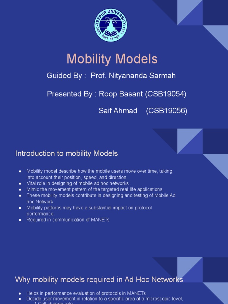 Mobility Model Slides | PDF | Wireless Ad Hoc Network | Applied Mathematics