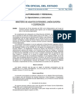 Convocatoria proceso selectivo 30 plazas Cuerpo Carrera Diplomática