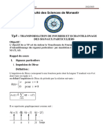 Faculté Des Sciences de Monastir: Transformation de Fourier Et Echantillonage Des Signaux Particuliers Objectif