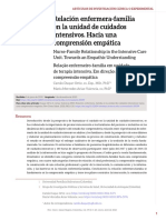 Relación Enfermera-Familia en La Unidad de Cuidados Intensivos. Hacia Una Comprensión Empática