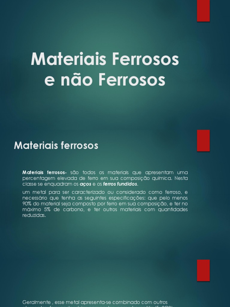 Materiais Ferrosos E N o Ferrosos PDF Fundi o metalurgia Ferro 