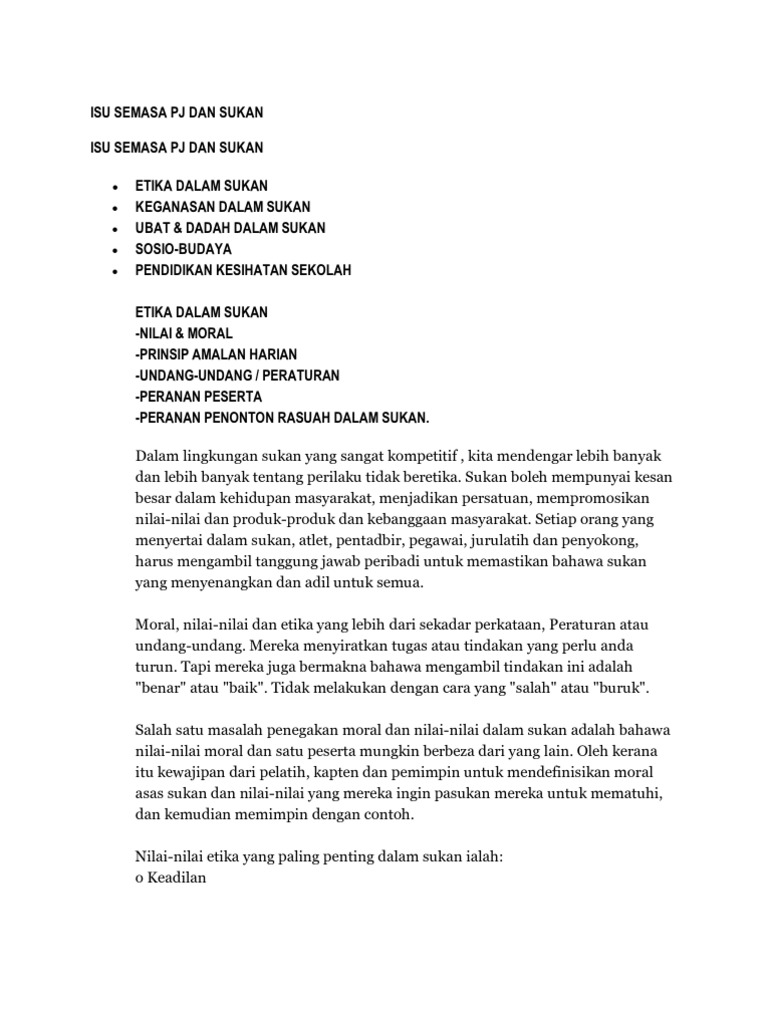 Isu Semasa Pj Dan Sukan Pdf