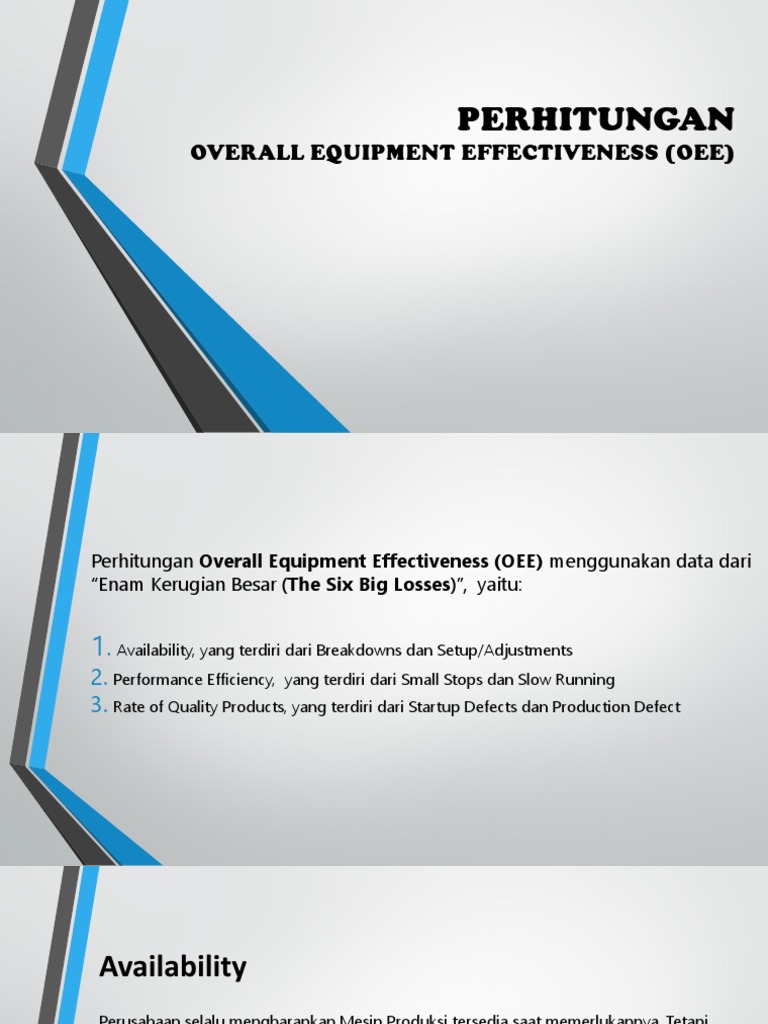 Perhitungan OEE dan Standar Efisiensi | PDF