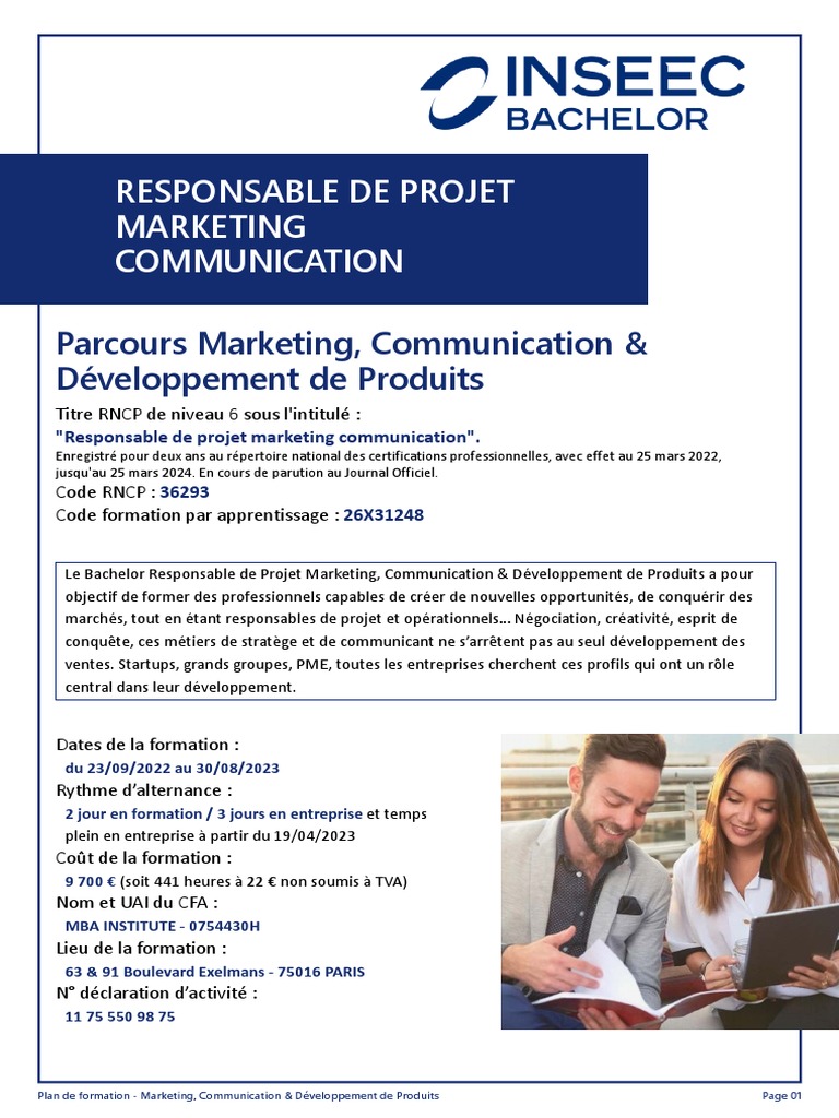 Bachelor Marketing et Communication | PDF | Commercialisation | Invalidité