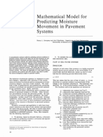 Mathematical Model for Predicting Moisture Movement