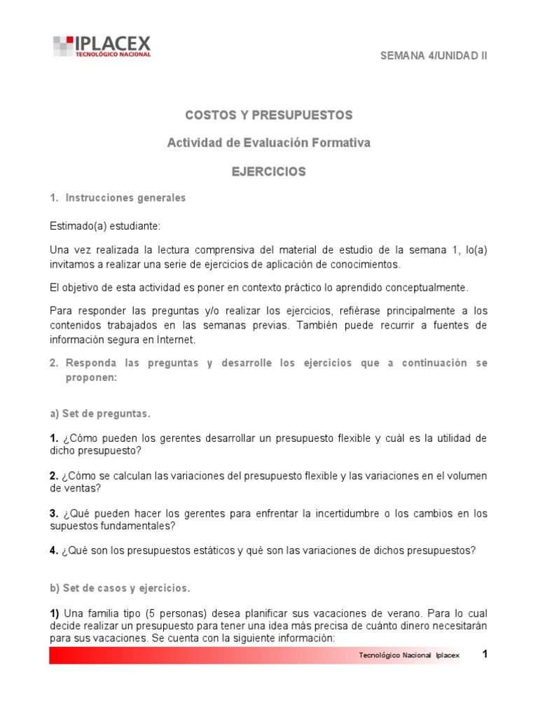 Ejercicios de Costos y Presupuestos | PDF | Presupuesto | Economias