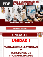 Primera Unidad Variables Aleatorias y Funciones de Probabilidad