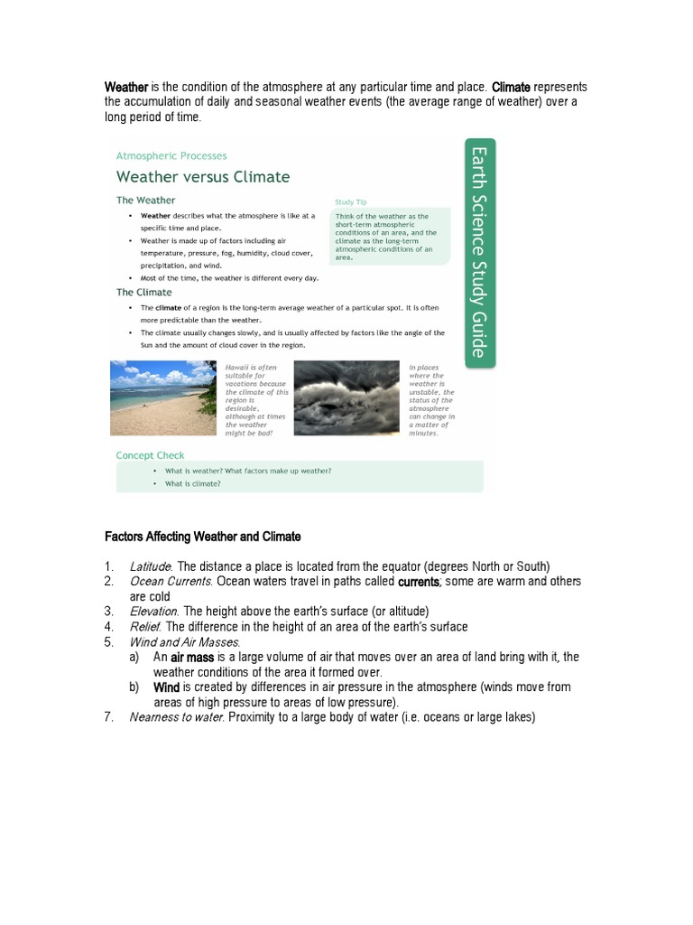 Weather and Climate | PDF