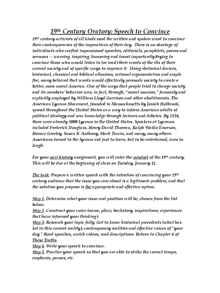 19th Century Oratory | PDF | Rhetoric