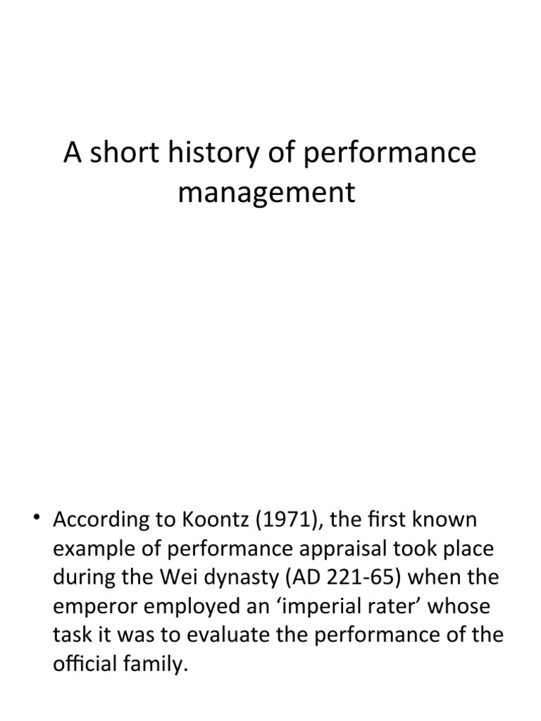 History of Performance Management | PDF | Performance Management ...