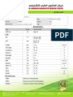 Patient hematology and biochemistry results