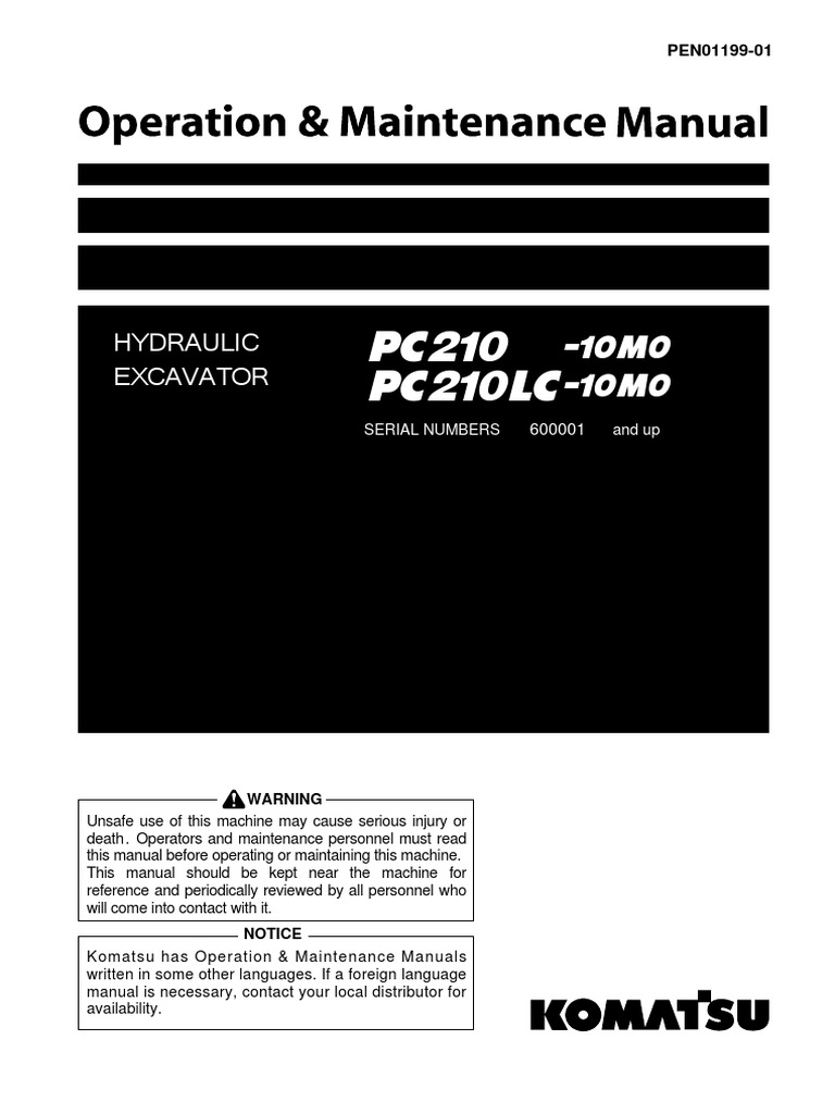 Omm PC210-10M0 Pen01199-01 | PDF | Safety | Manufactured Goods