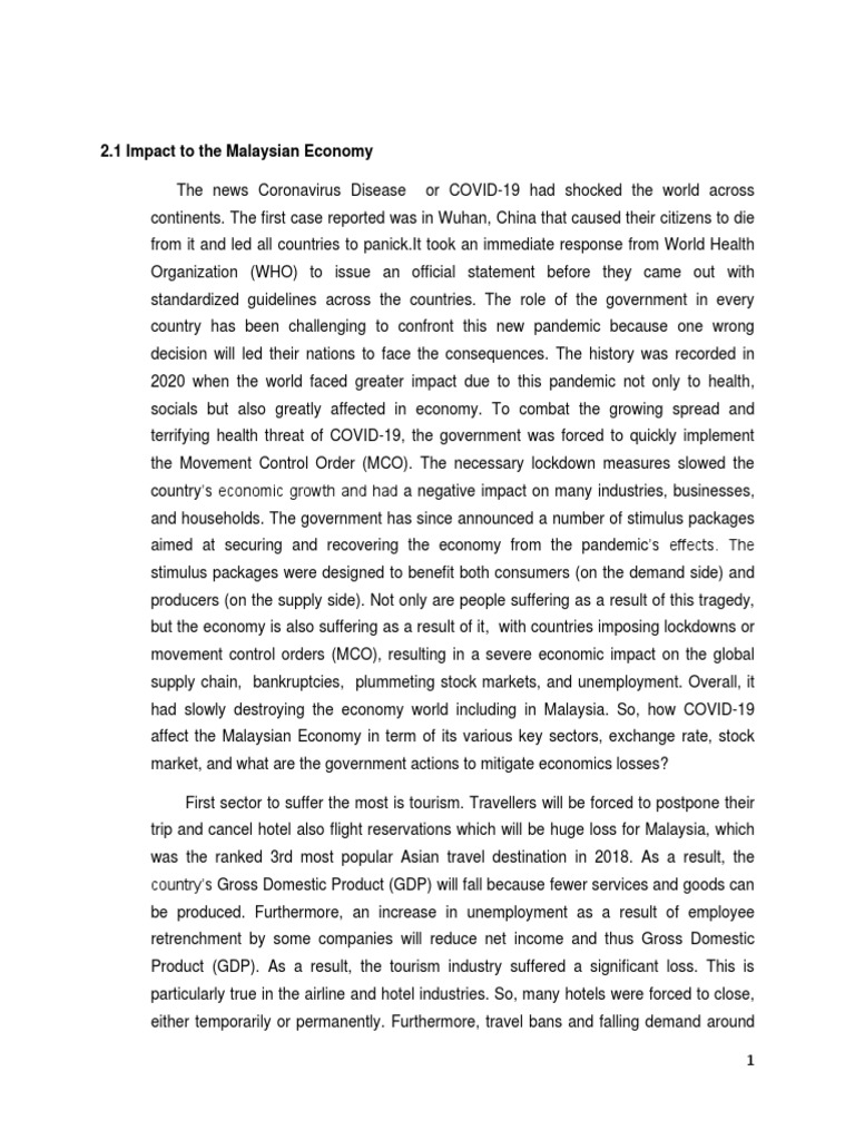 Assignment Economics Reports | PDF | Tourism | Malaysia