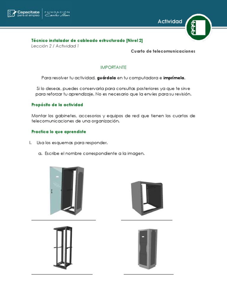 Montaje y Normas del Cuarto de Telecomunicaciones | PDF | Bienes ...